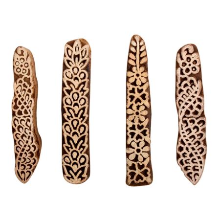 Set of 4 Piece New Mix Wooden Printing Block